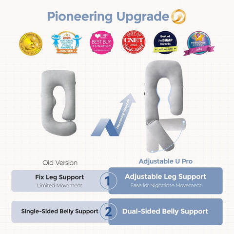 Momcozy Cooling Pregnancy Pillow - Dreamlign U Pro Maternity Pillow