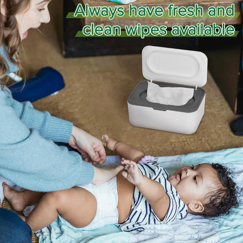 Flenpptly 2 Pack Baby Wipes Dispenser, Wipes Case Baby Wipe Holder, Gray