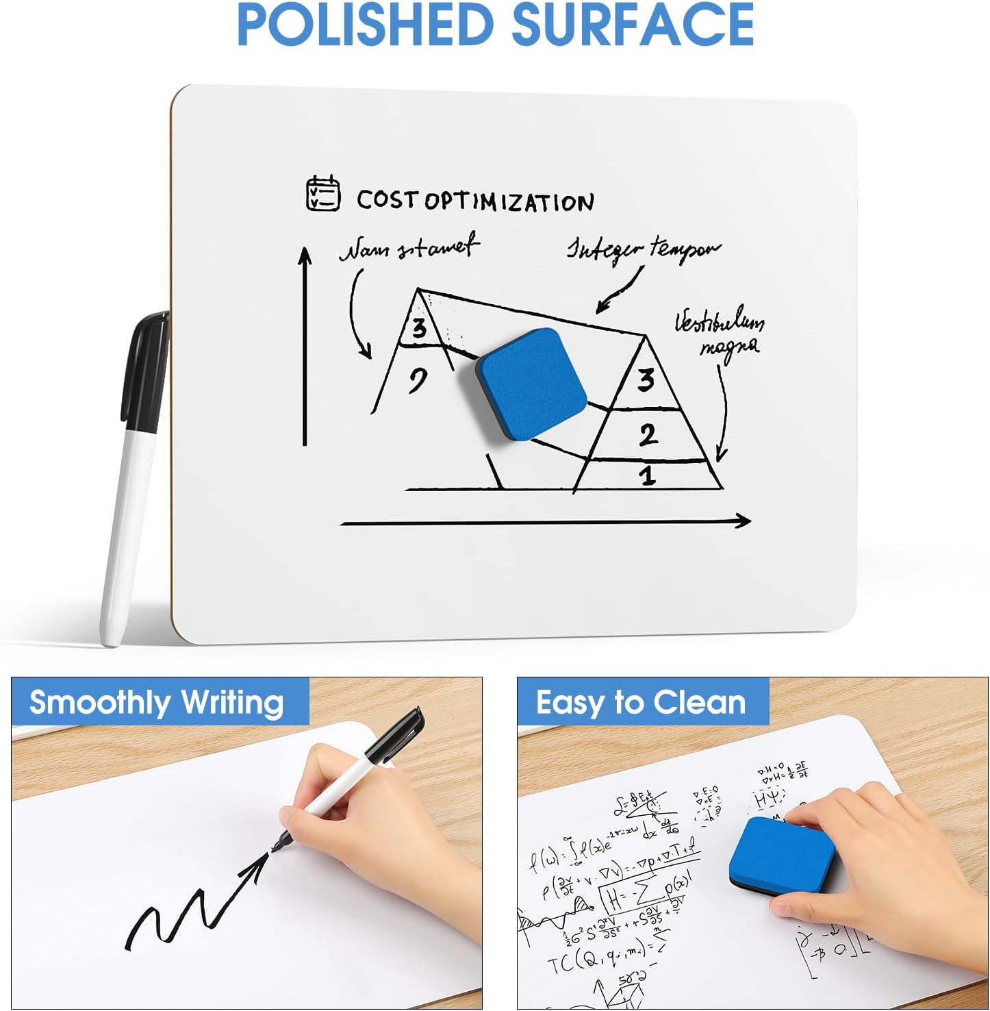 MaxGear Double Sided Dry Erase Board, 9'' x 12'' Small White Board, 6 Pack