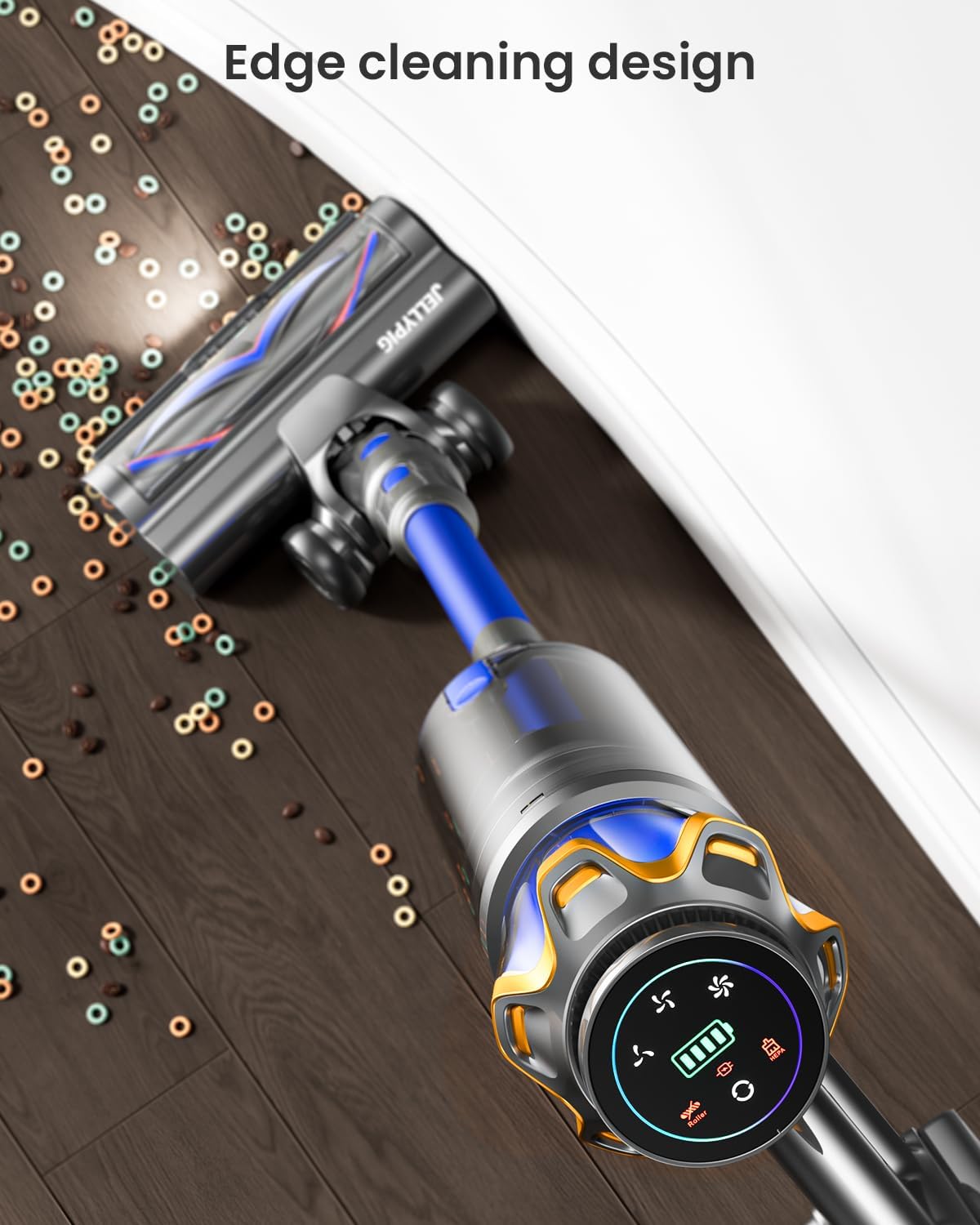 Cordless Vacuum Cleaner, Upgraded 650W 55KPA 70Mins Cordless Stick Vacuum Cleaner with Self-Standing and Touch Screen, Anti-tangle Wireless Vacumm, Vacuum Cleaners for Home/Pet Hair/Carpets/Floors