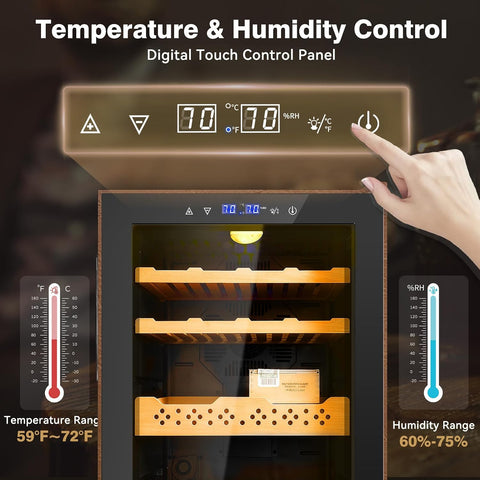 Electric Cooler Cabinet 70L, 490 Counts Capacity, Gift for Men