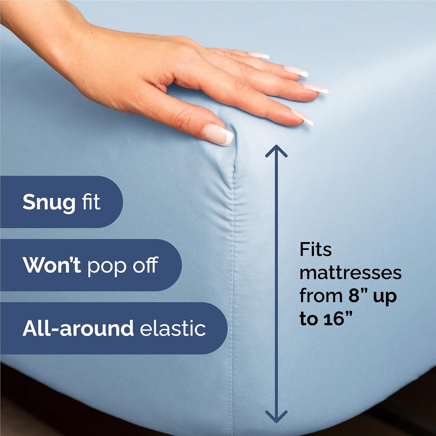 Full Size 4 Piece Sheet Set - Breathable & Cooling Sheets - Light Blue