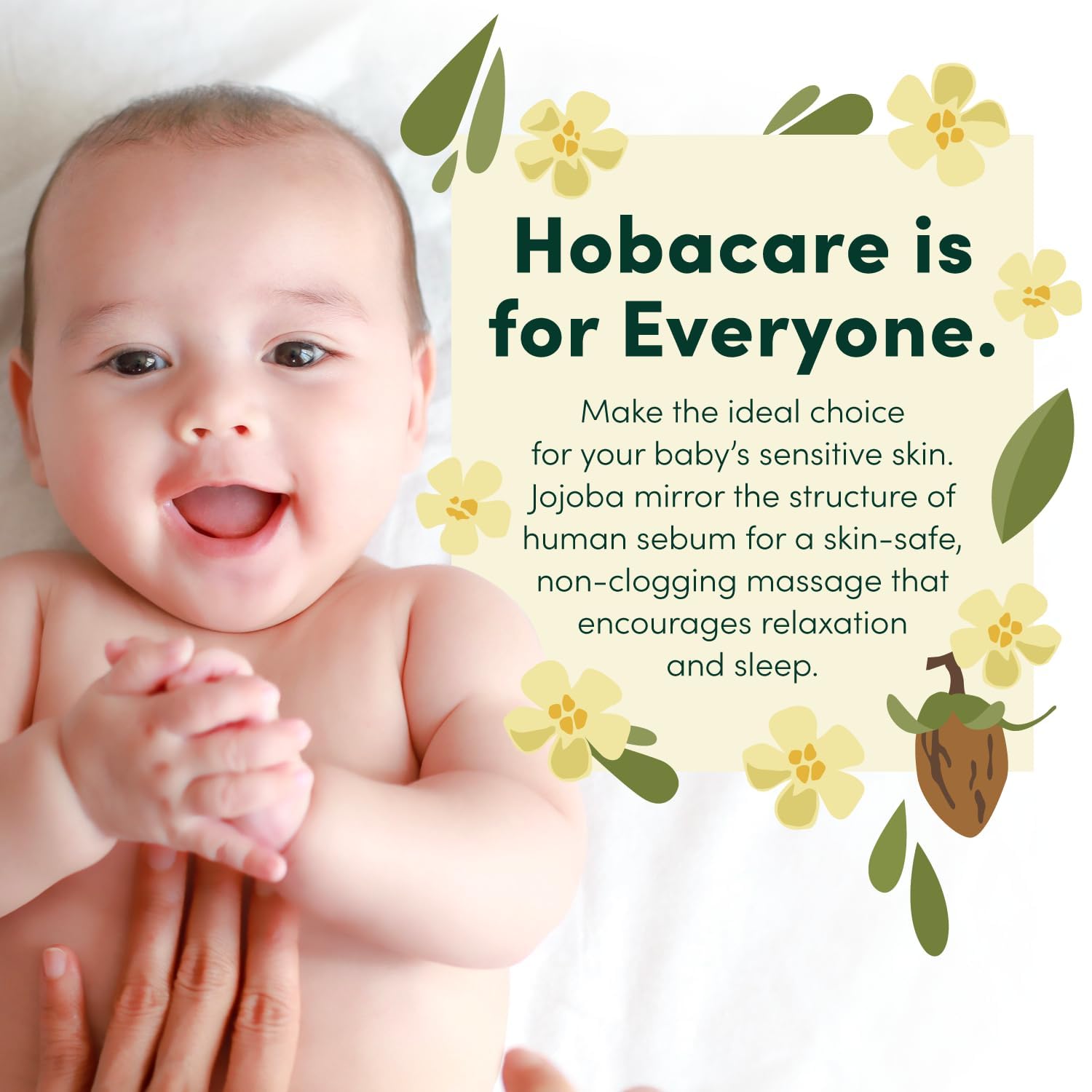 HobaCare Jojoba Baby Oil with Pump Dispenser – 100% Pure Natural Unrefined Unscented Cold-Pressed Jojoba Oil for Baby Hair, Infant Skin, Cradle Care & Body Moisture (4.22 fl oz)