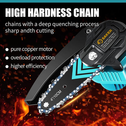 Saker Mini Chainsaw Cordless,Portable Electric Chainsaws with 2 Batteries