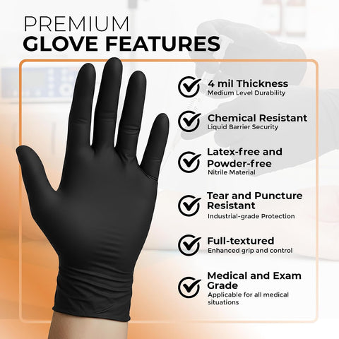 ASAP Nitrile Gloves Disposable Latex Free Exam & Medical Grade 4 Mil