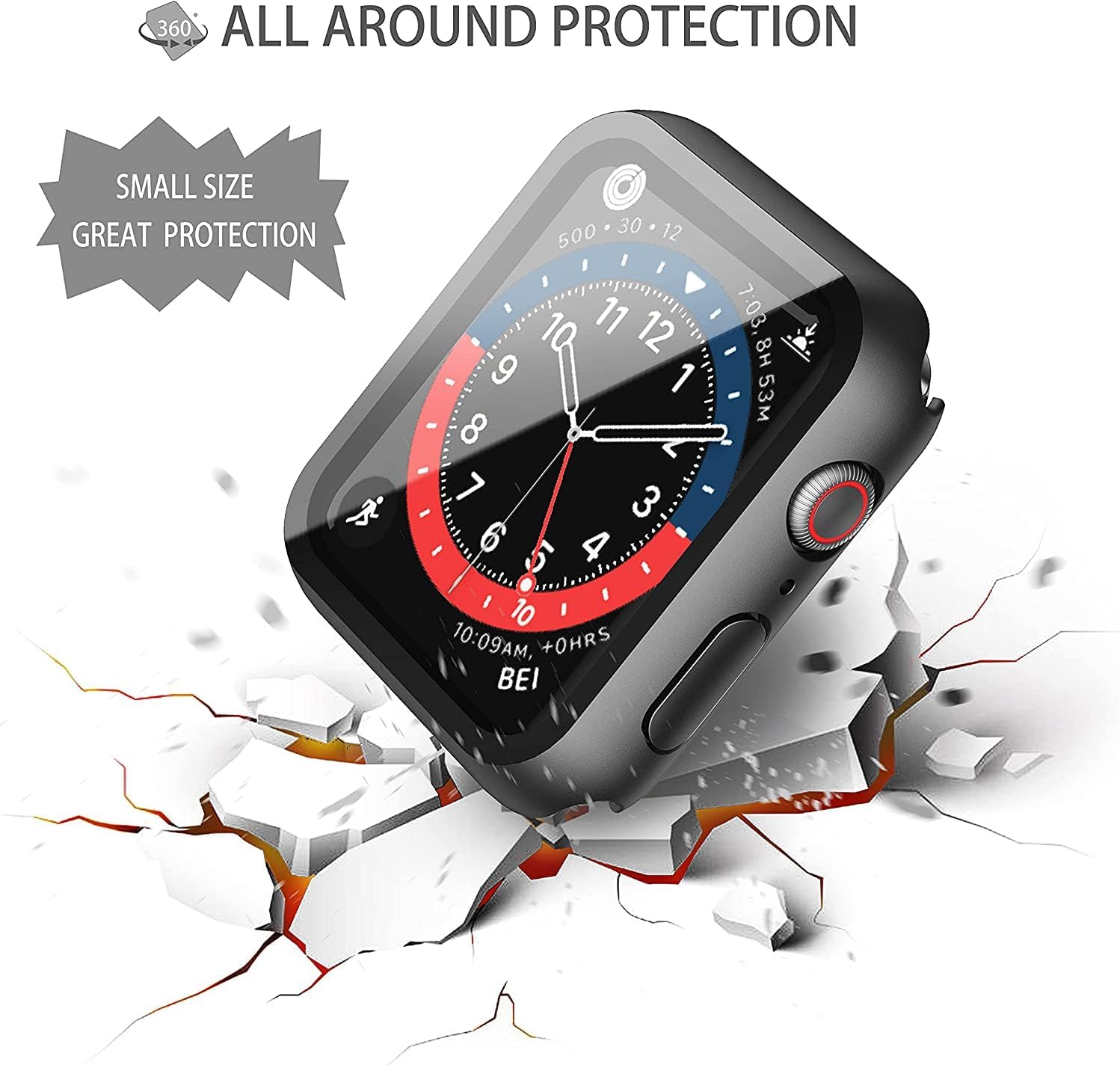 Misxi 2-Pack Waterproof Case for 44mm Apple Watch SE3/SE2/SE/Series 6/5/4