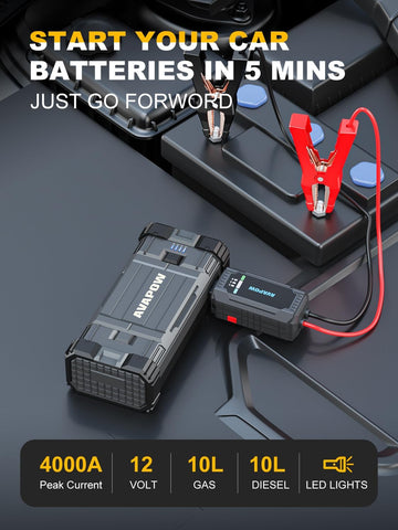 AVAPOW Car Jump Starter, 4000A Peak Battery
