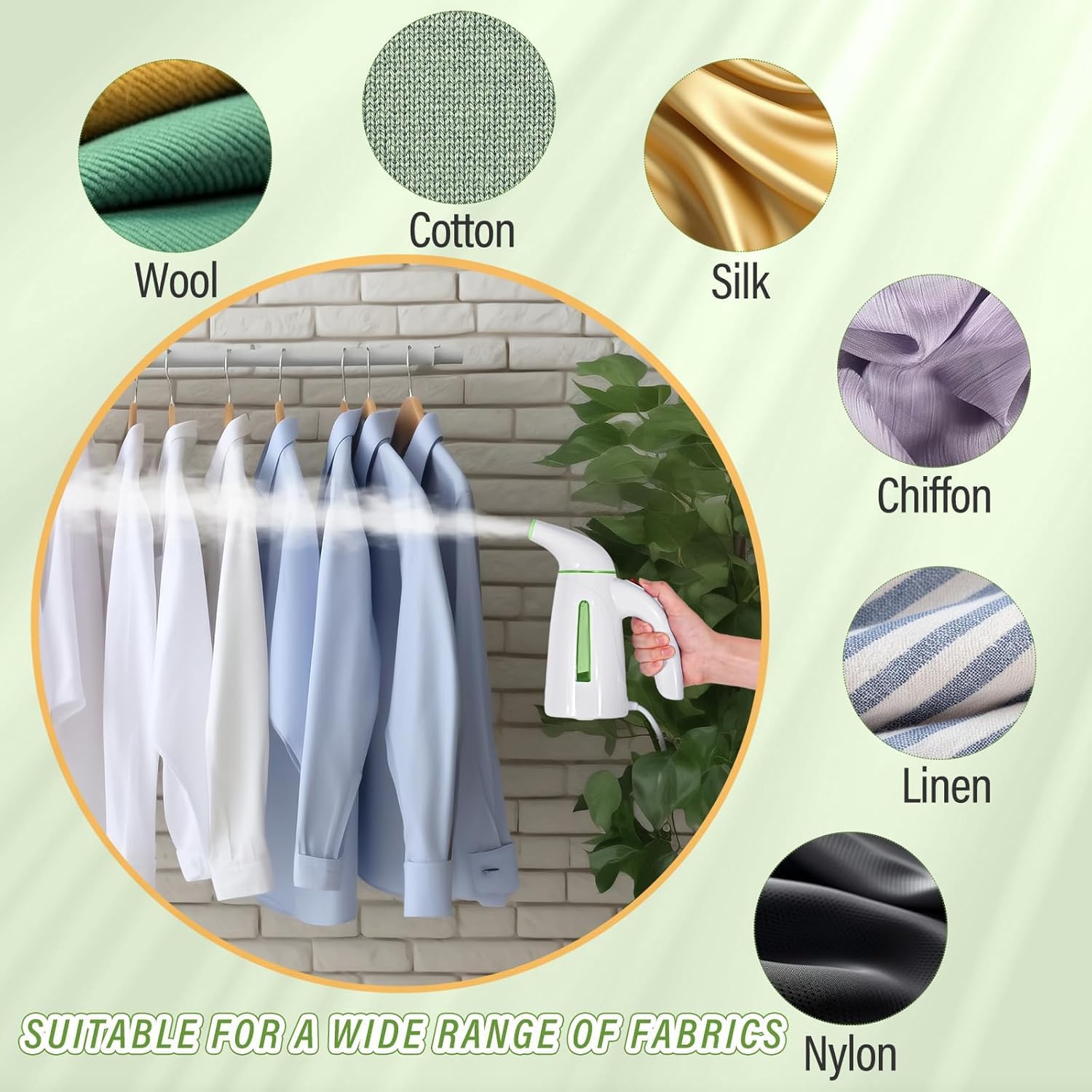 OGhom Steamer for clothes (Pale Green)