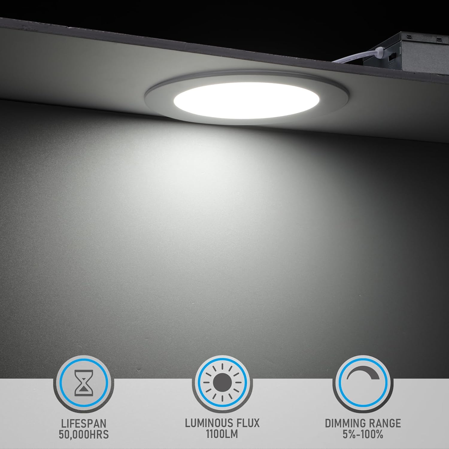 TORCHSTAR 12-Pack 6 Inch Ultra-Thin LED Recessed Light, CRI90 12W, 5000K