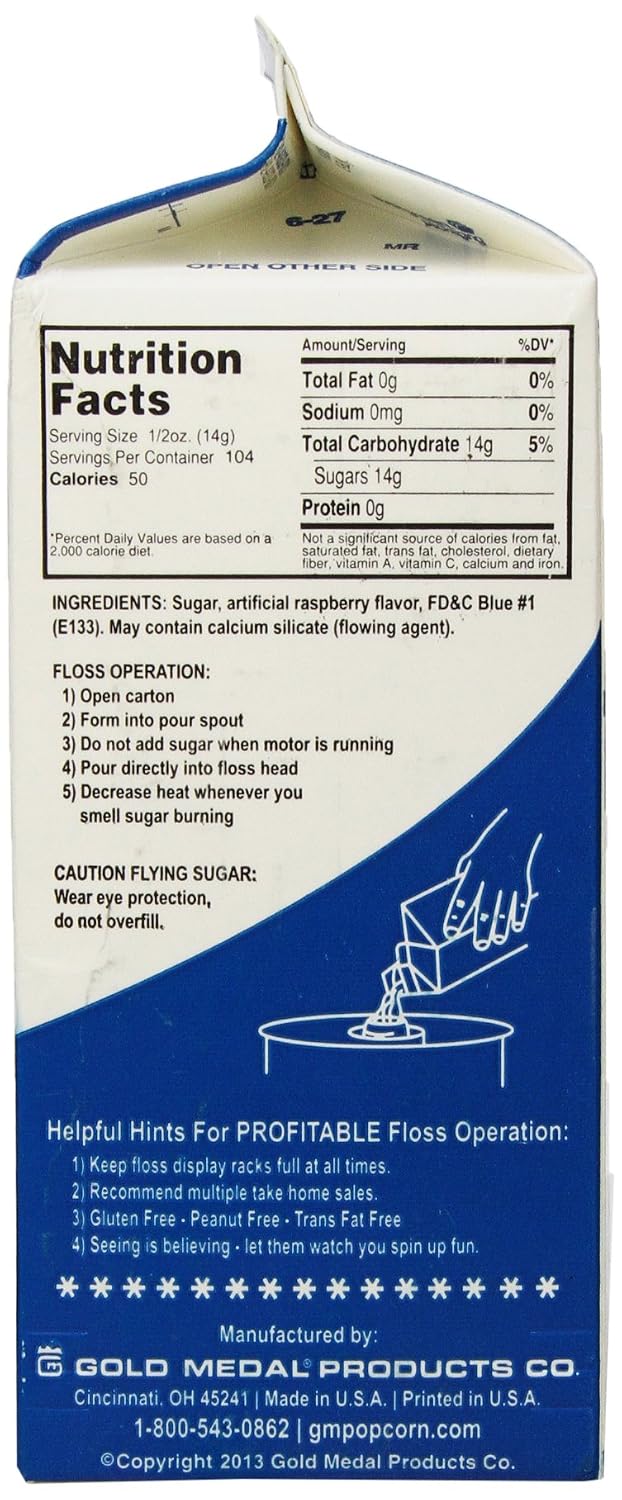 Gold Medal Flossugar-3.25Lbs./52oz.,BOO-BLUE,Blue Raspberry