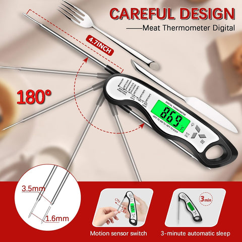 Cooking Thermometer，IP67 Waterproof Meat Thermometer Digital