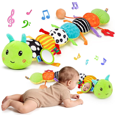 Baby Toys 0-6 Months Musical Stuffed Caterpillar Newborn Tummy Time Toys