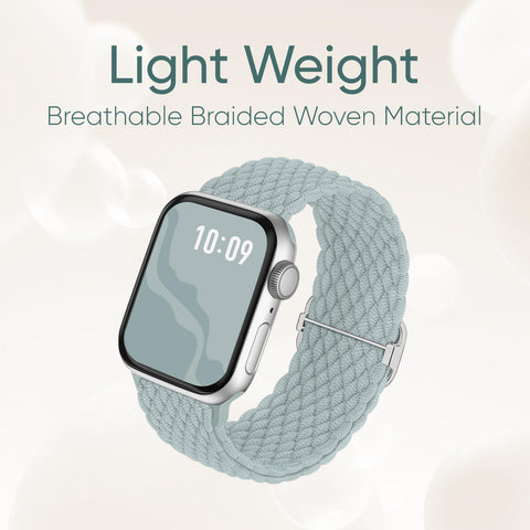 Braided Stretchy Solo Loop Compatible for Apple Watch Band 38mm 40mm 41mm 42mm 44mm 45mm 46mm 49mm for Women Men, Nylon Elastic Straps Wristbands for iWatch Series 10 9 8 7 6 SE 5 4 3 2 Ultra Ultra 2