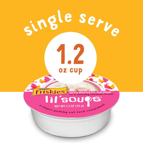 Purina Friskies Lil Soups Topper Variety Pack, 30 Count, 1.2 oz Cups