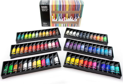 Liquitex BASICS Acrylic Paint Set, 72 x 22ml (0.74-oz) Tubes