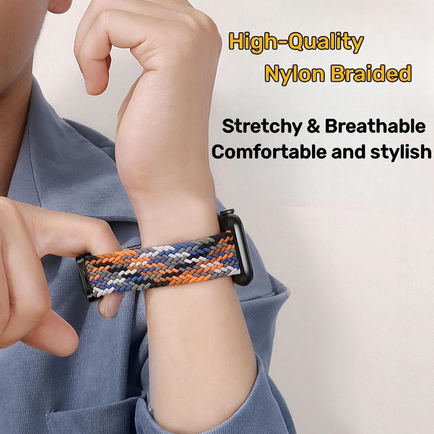 Mazoft Braided Bands With Magnetic Clasp Compatible with Apple Watch Band 38mm 40mm 41mm 42mm 44mm 45mm 46mm 49mm；Nylon Sport Loop Strap for iWatch Ultra 3 & 2 Series 11 10 9 8 7 6 SE 5 4 3 Women Men