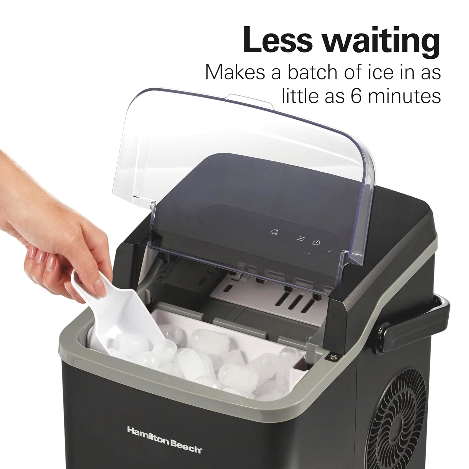 Hamilton Beach Bullet Countertop Ice Maker Machine, Makes 2 Sizes