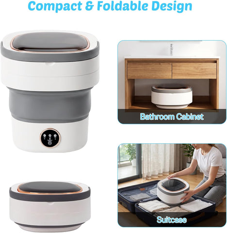 Portable Washing Machine 20L Mini Foldable Washer with Spin Baket, 3 Cleaning Modes Space-Saving Laundry Machine for Travel, Dorms, Camping and Apartments-Ideal for Baby Clothes, Underwear, Socks
