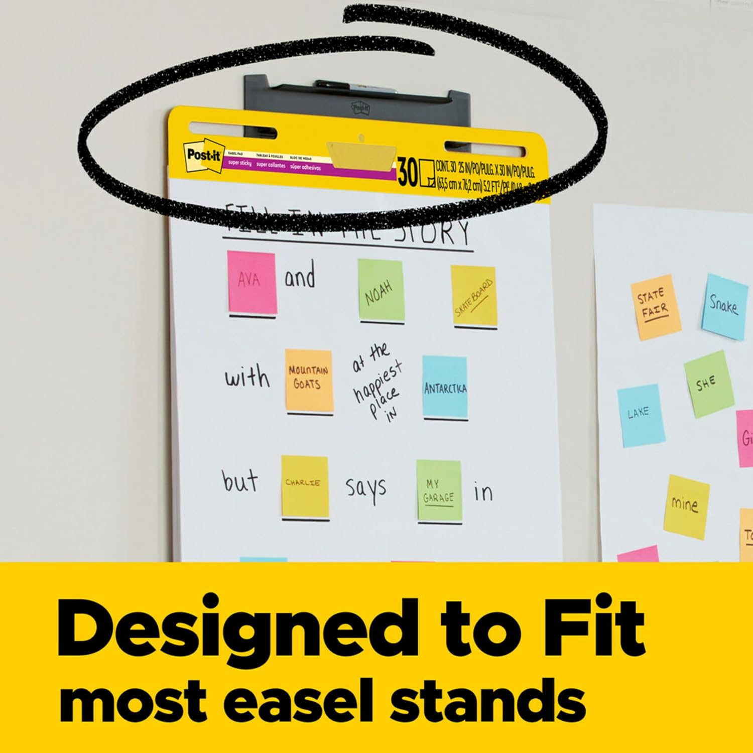 Post-it Super Sticky Easel Pad, 25 x 30 in, White, 4 Pads