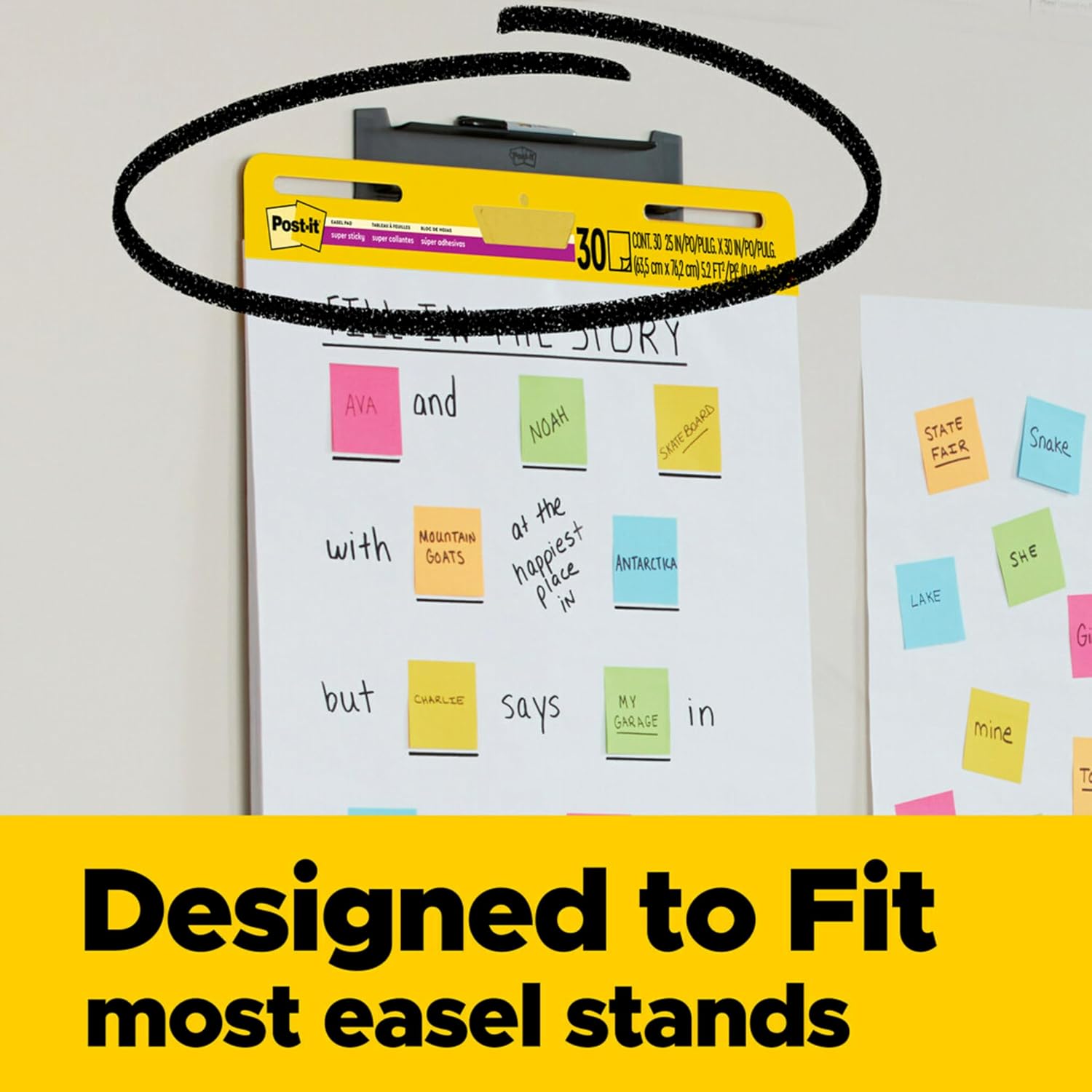 Post-it Super Sticky Mini Easel Pad, 15 x 18 in, White, 3 Pads