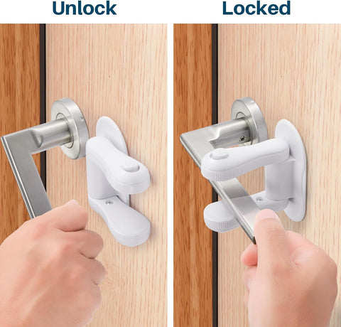 Inaya Door Lever Lock (2 Pack - Double Sides) - Door Locks for Kids Safety