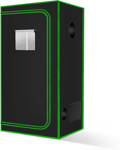 2x2 Grow Tent, 24"x24"x63'' High Reflective 600D Diamond Mylar Canvas with Observation Window and Floor Tray for Hydroponic Indoor Plant Growing