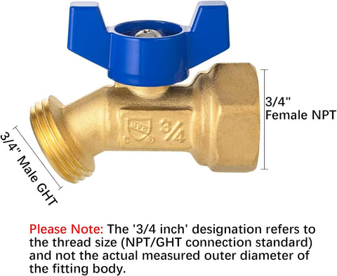1Pcs EFIELD 3/4"Garden Hose Connector Spigot,FNPT x GHT(SILLCOCK042-1)