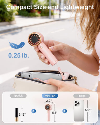 SWEETFULL Portable Handheld Fan, Mini Rechargeable Personal Hand Fan