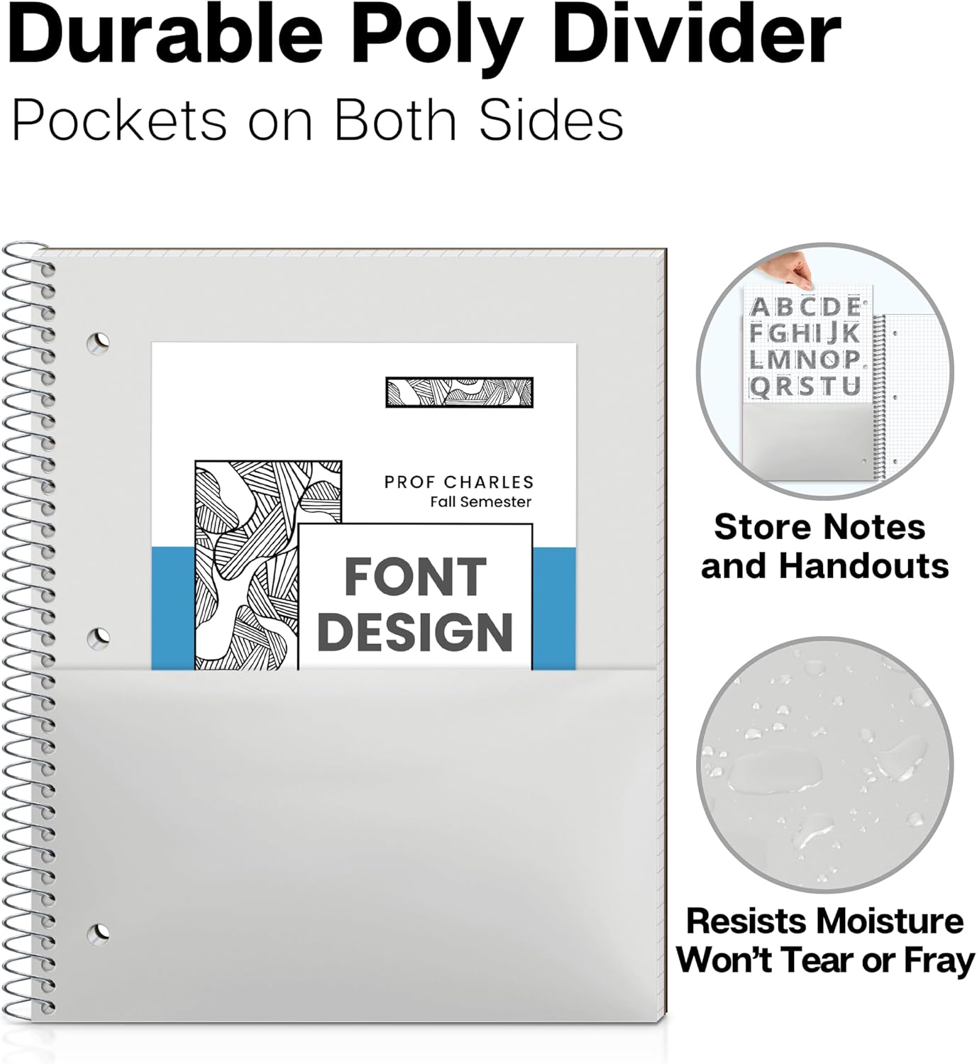 Dunwell 1-Subject Graph Paper Notebook 8.5x11, 200 Pages, Black