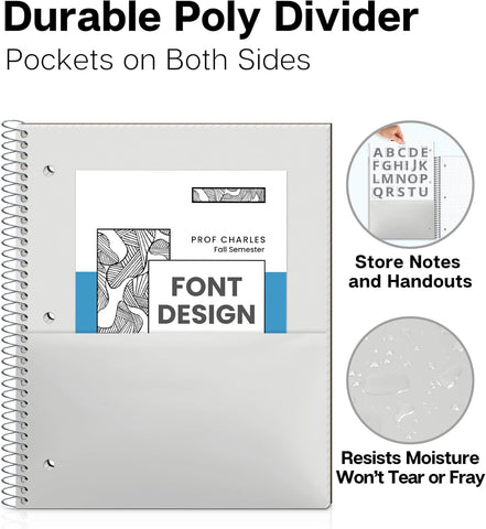 Dunwell 1-Subject Graph Paper Notebook 8.5x11, 200 Pages, Black