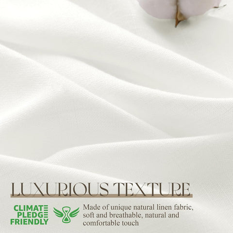 Jowels Ivory Linen Grommet Curtains 84 Inch Length 2 Panels for Living Room