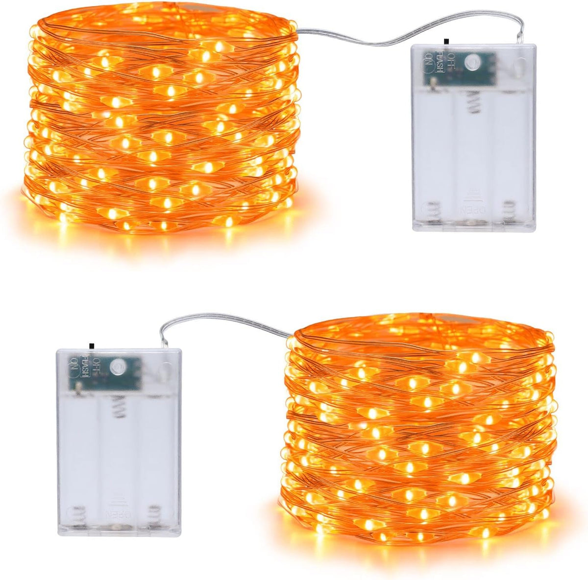 Joomer Orange Battery Operated Halloween Fairy Lights, 16FT 50LED 2 Modes