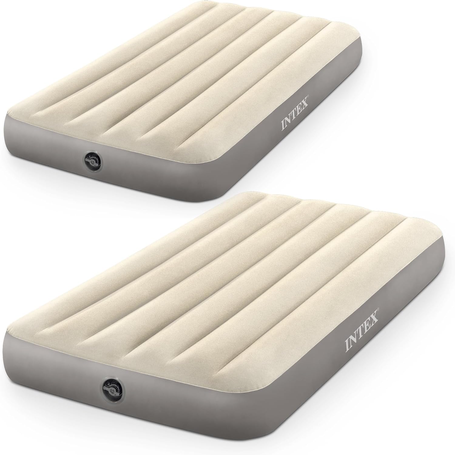 Intex Dura-Beam Standard 10" Twin Size Air Mattress, No Pump, 2-Pack