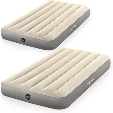 Intex Dura-Beam Standard 10" Twin Size Air Mattress, No Pump, 2-Pack