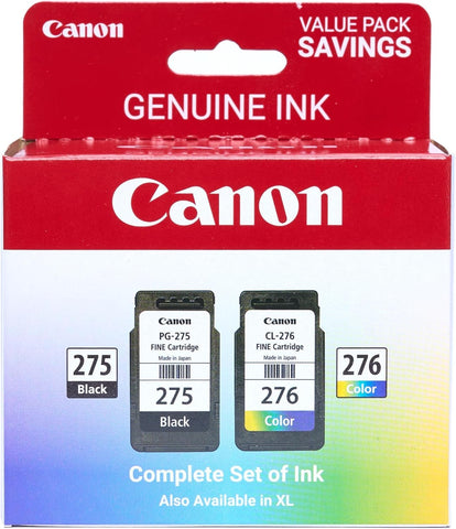 Canon PG-275 / CL-276 Genuine Ink Value Pack (2 Cartridges), Compatible with TS3520/3522/4722/3720/3722, TR4720 (Pack of 12)