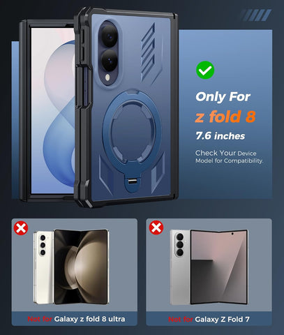 FNTCASE for Samsung Galaxy Z Fold 8 Case with 360 Spin Magnetic Kickstand