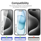 NEW'C [3 Pack Designed for iPhone 15/15 Pro (6.1 Inch) Screen Protector Tempered Glass,Case Friendly Ultra Resistant