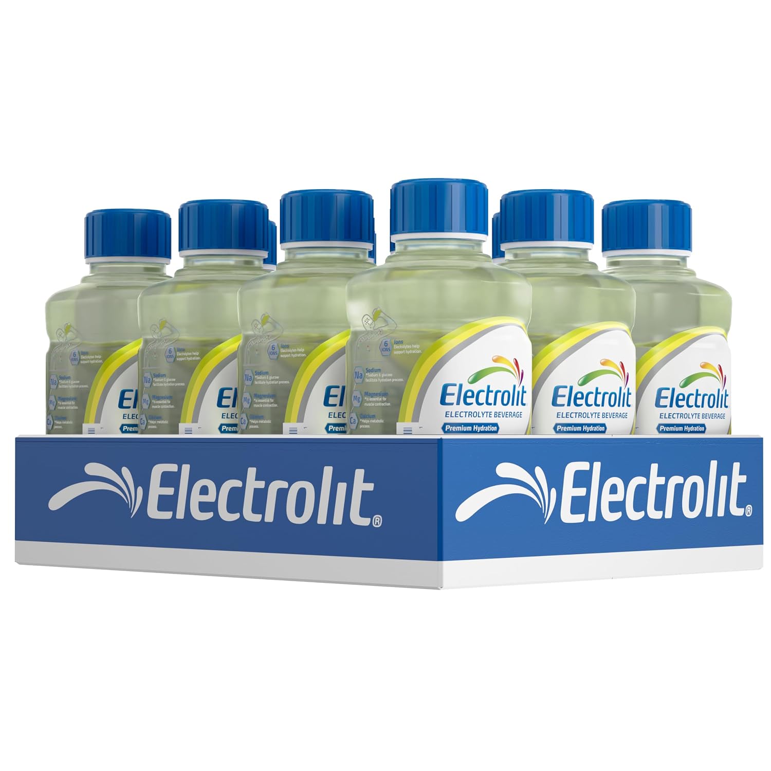 Electrolit, Electrolyte Beverage, Lemon-Lime, 21 Fl Oz (12 Pack) | Hydration Sports Drinks with Electrolytes, Magnesium, Calcium & Potassium, Recovery Drink for Post Workout