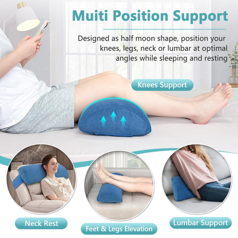 KAAMOS Recliner Leg Rest Cushion Foot Rest Pillow for Recliner Foot Pillows for Resting Feet Sofa Footrest Pillow for Recliner Chair Couch Leg Rest Pillow Half Moon Bolster Pillow Under Knee