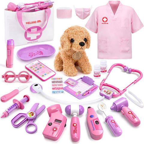 Meland Doctor Kit with Puppy for Kids, Pretend Play Toy Gift for Ages 3–6