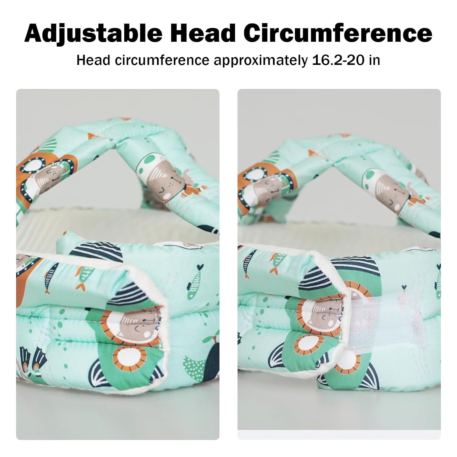 Baby Head Protector Baby Helmet for Crawling Walking, No Bumps Safety Head Adjustable Protective Cap for Walking, Playing (Submarine)