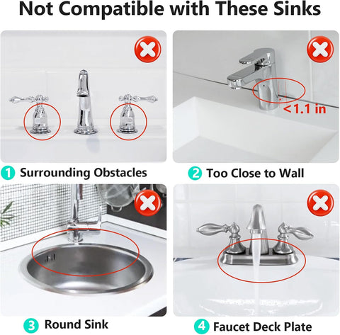 14.6 inch Faucet Mat for Kitchen Sink Splash Guard[7° Slope Fast Self-draining][Snap Lock Fit]Kitchen Sink Faucet Mat Splash Guard Kitchen Sink Area Water Splash Guard Behind Faucet Draining Mat