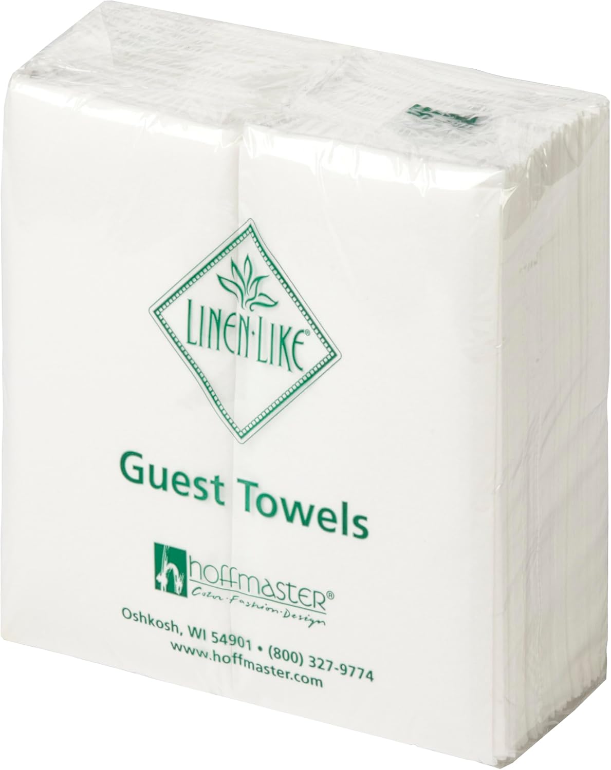 Hoffmaster 856499 Linen-Like Disposable Guest Towel, 1/6 Fold, Unfolded size 12" Width x 17" Length, Folded size 4.5" X 8.5" , White (5 Packs of 100)