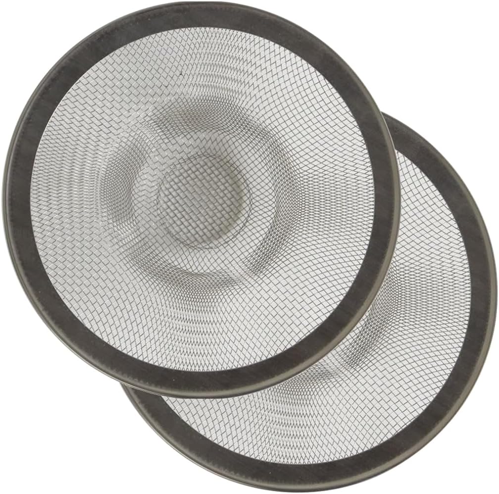 Evriholder Mesh Sink Drain Catcher, Secure Fit Strainer Prevents Clogging from Food and Hair, Stainless Steel, Ideal for Kitchen, Laundry and Disposals, 4.5-Inch, 2 Pack