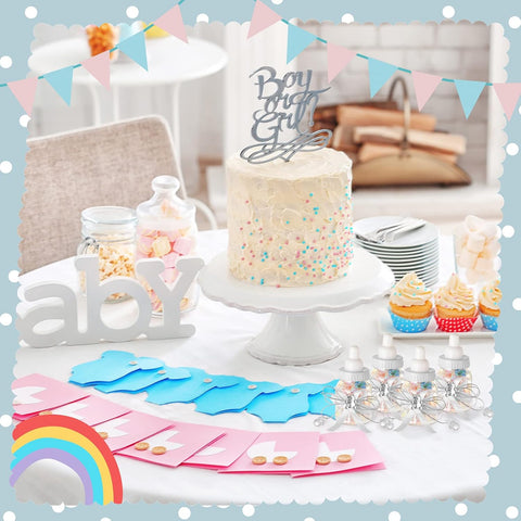 Nuenen 48 Pcs Baby Shower Milk Bottles with Ribbon Plastic Bear Candy Bottles Baby Shower Favors Gender Reveal Wedding Birthday Party Decorations(White)
