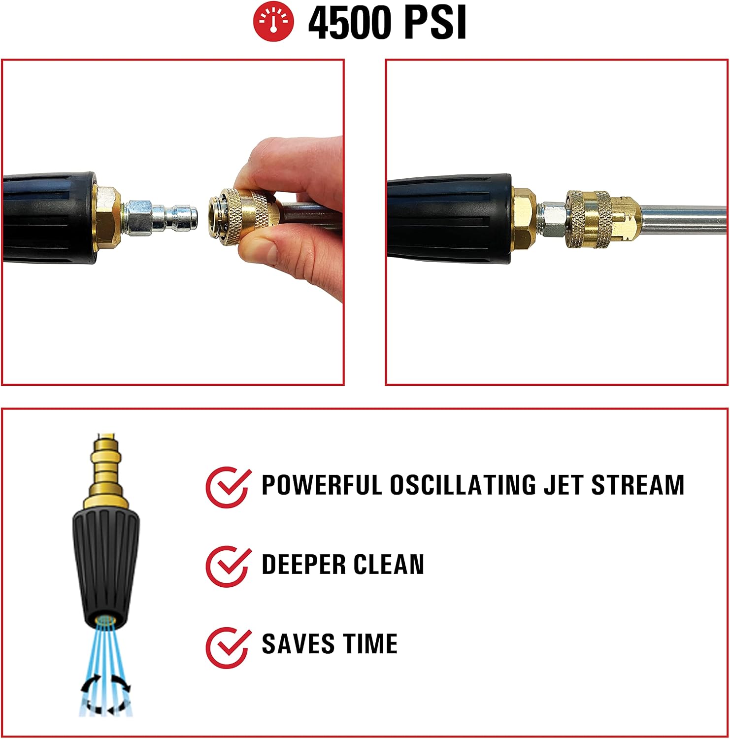 Simpson 4500 PSI 1/4" Quick Connect Turbo Pressure Washer Nozzle, 80144