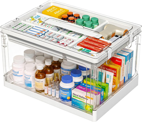 24QT 1Pack Craft Organizers and Storage with Tray, Craft Storage Box