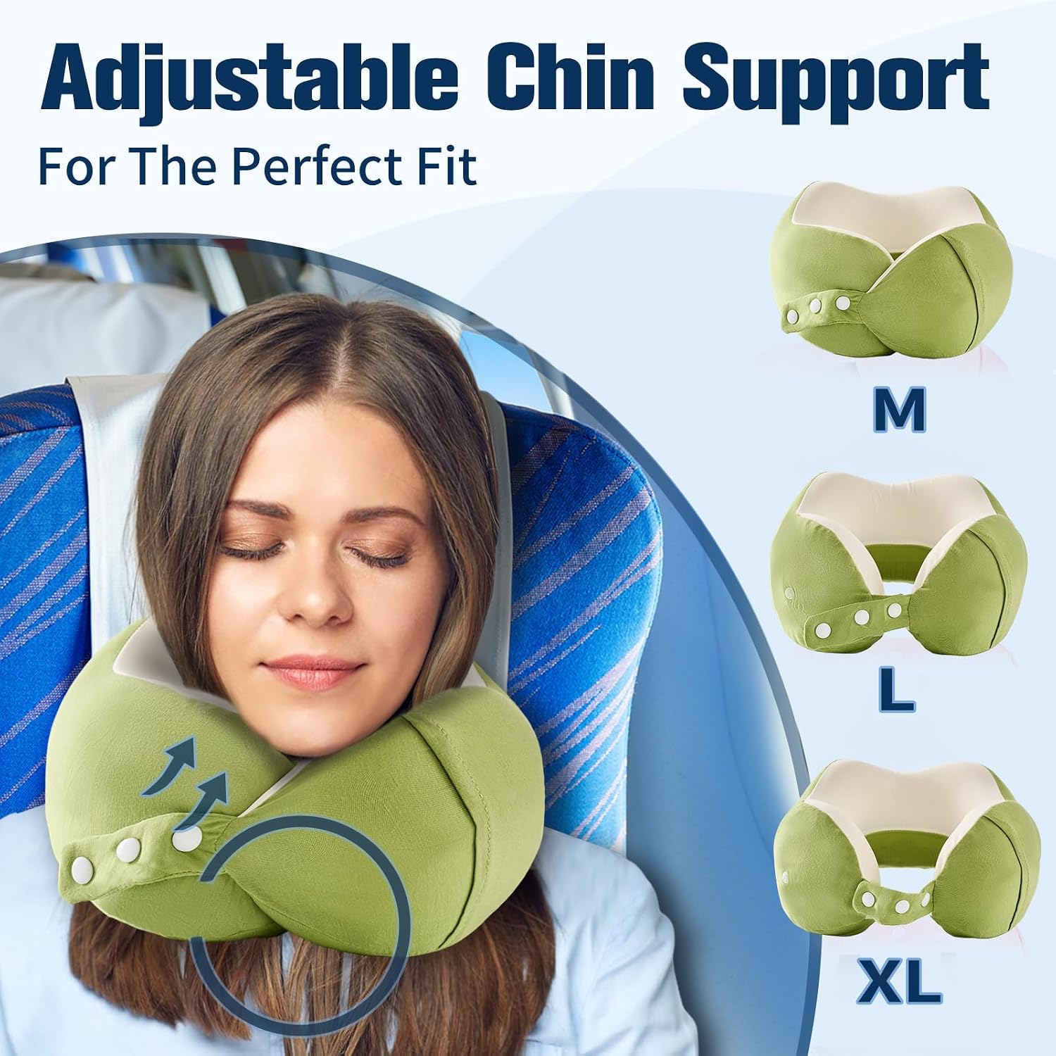 Cirorld Neck Pillow for Traveling, Travel Pillows for Airplanes Green