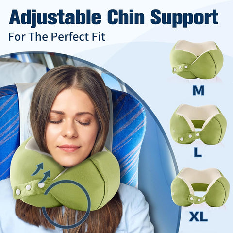 Cirorld Neck Pillow for Traveling, Travel Pillows for Airplanes Green