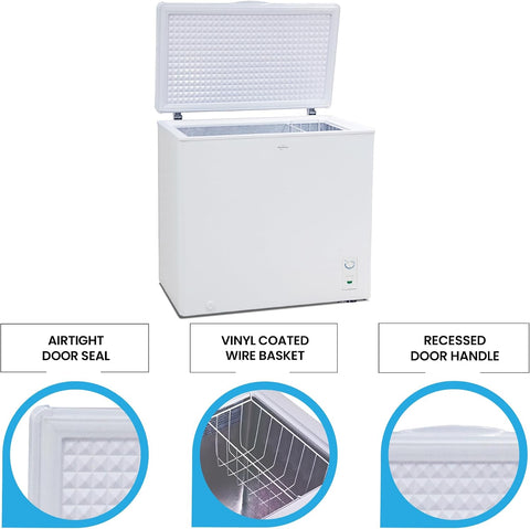 Koolatron 7.0 cu ft Chest Freezer, 195 L, Storage Basket, White
